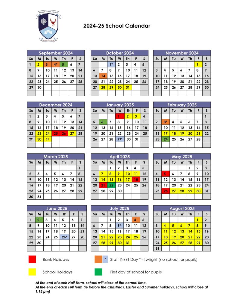 School Calendar 2024-2025